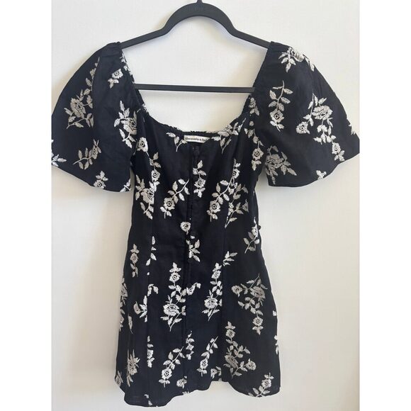 NWT Abercrombie Linen Blend Button Through Mini Dress | XS - Picture 4 of 8